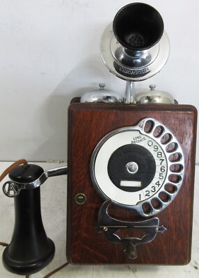 Strowger Automatic Electric Wood Dial Phone circa 1907 | eBay