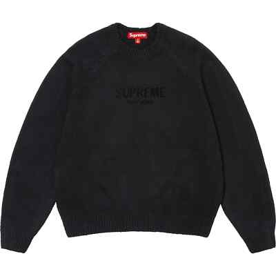 Supreme Flocked Logo Sweater Black Red Green 3colors FW24 | eBay