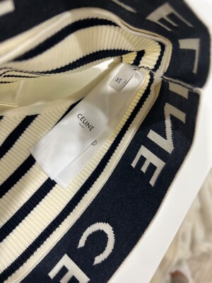 Celine mesh sports bra cream/navy | eBay