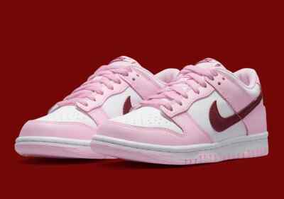 Nike Dunk Low Pink Foam Red White CW1590-601 GS Size 5Y-6.5Y | eBay