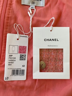 NWT $2100 CHANEL 20P PINK GOLD IRIDESCENT TWEED MINI SKIRT 42 | eBay