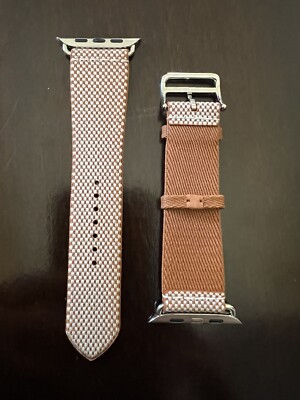 Apple Watch Hermès - 45mm Gold/Écru Toile H Single Tour | eBay