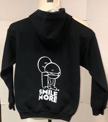 SMILE MORE Roman Atwood Youth Full Zip Black Logo Hoodie