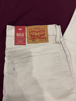 Mens Levis 502 Regular Taper Fit Stretch Jeans 31X32 #0108 Light