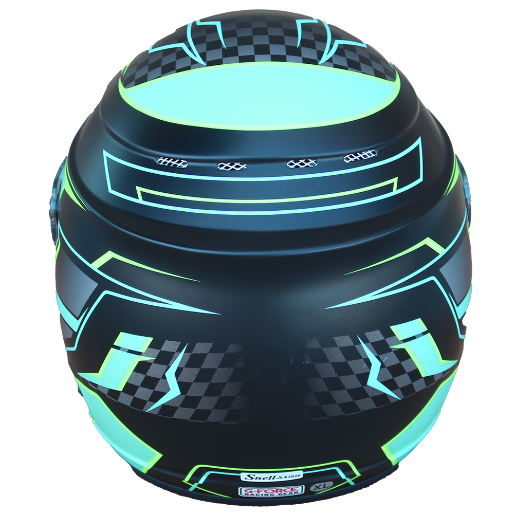 G-Force Revo Graphics SA2020 Racing Helmet Black/Teal | eBay