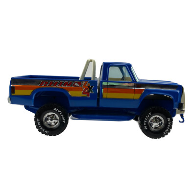 Vintage Nylint Steel Rhino Blue Chevy 4X4 Pickup Truck Square Body