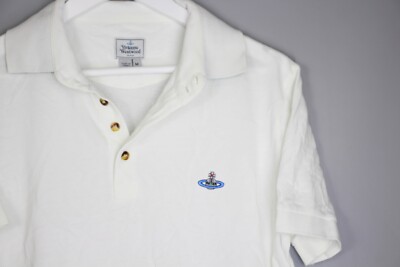 VIVIENNE WESTWOOD EMBROIDERY LOGO WHITE POLO T-SHIRT SIZE M MAN | eBay