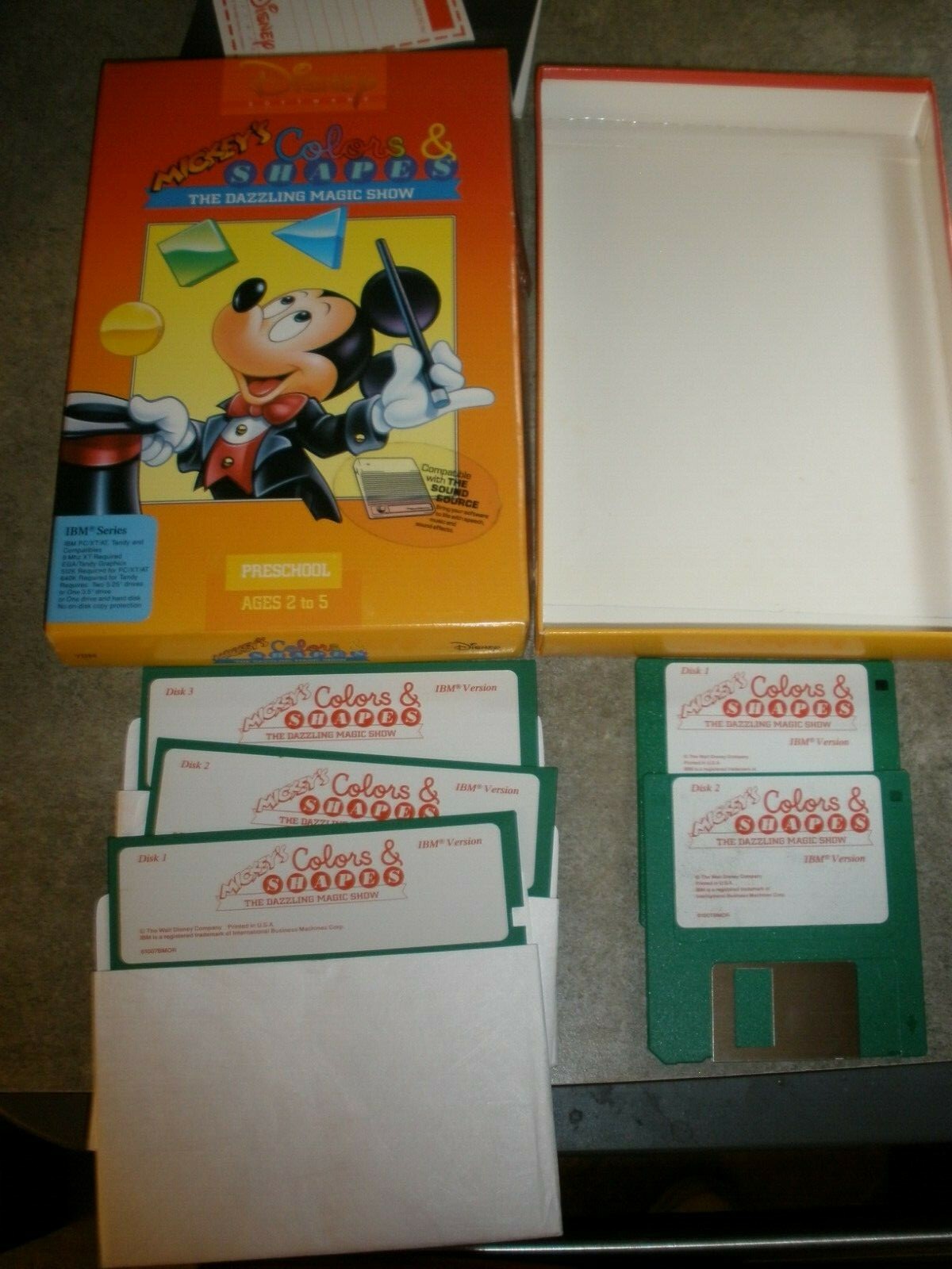 Vintage Disney Mickey's colors & Shapes Dazzling Magic Show IBM