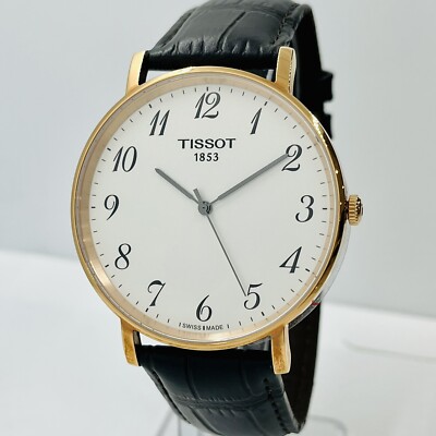 ティソ メンズ エブリタイム シルーダイヤル ローズレザー 42mm