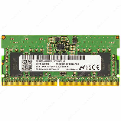 Micron 8GB DDR5 5600 PC5-44800 SODIMM Laptop Memory RAM