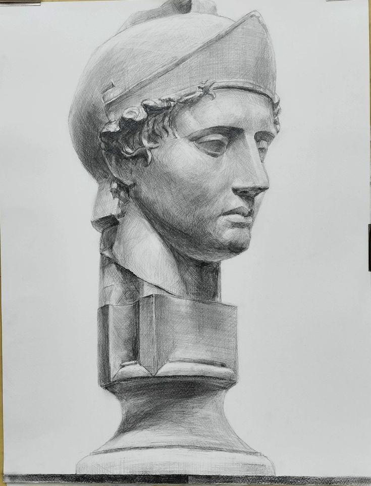 青年マルス 石膏像 首像 デッサン