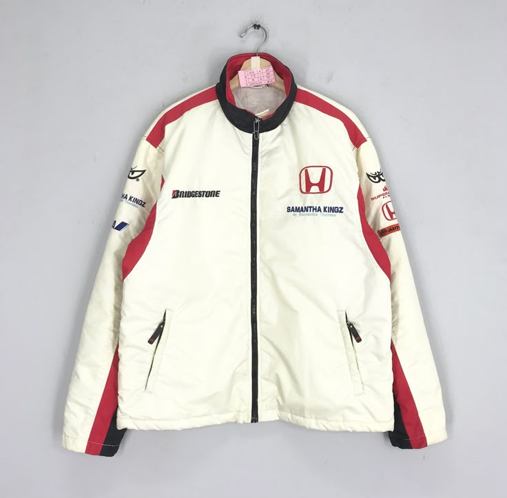 Vintage Honda Motorsport Racing Jacket Zipper Embroidery Logo