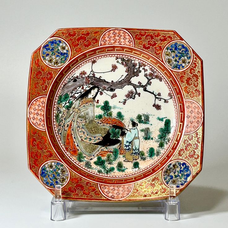 九谷庄三 彩色金蘭手 4枚 27日のみ金額 九谷庄三 彩色金蘭手 4枚 27日