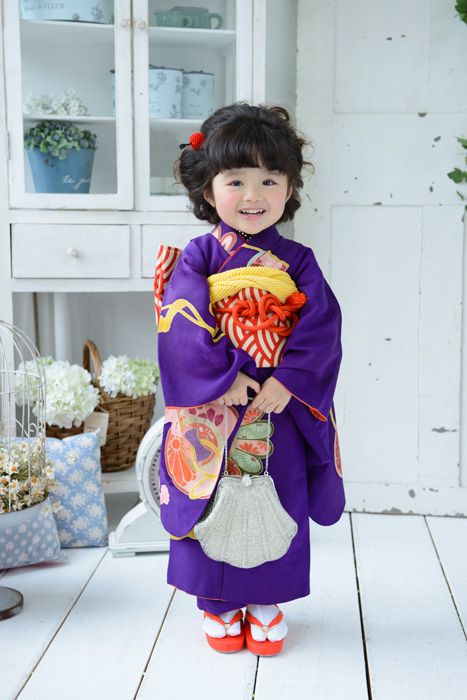 昔紫奴｜七五三レンタル衣装 3歳女児 - キモノガール