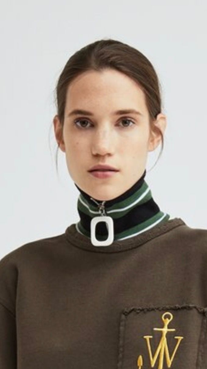 JW Anderson neck band w zip detail