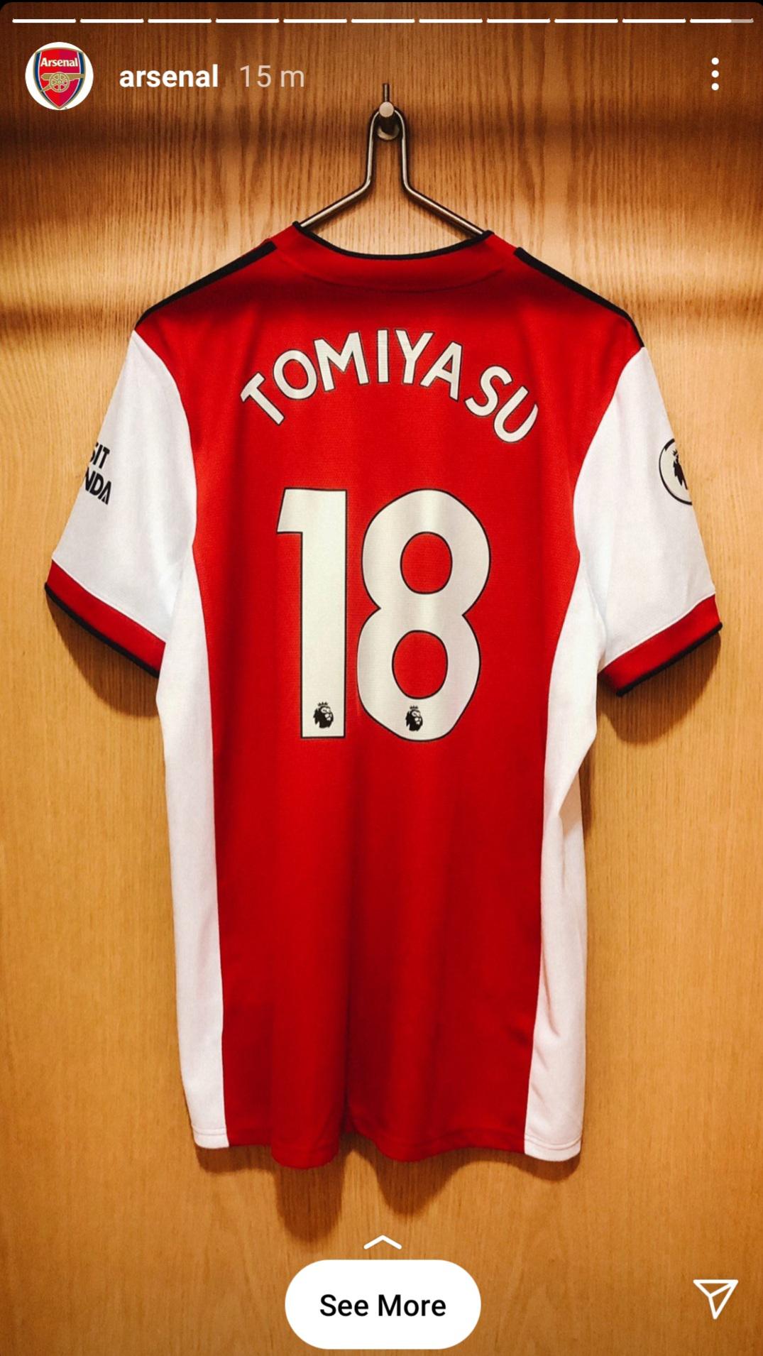 Tomiyasu to wear the No.18 shirt most recently worn by Thomas