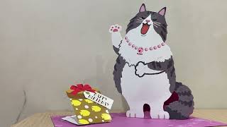 オペラネコ【誕生お祝い／立体オルゴール／熱唱系アニマルズ】｜日本