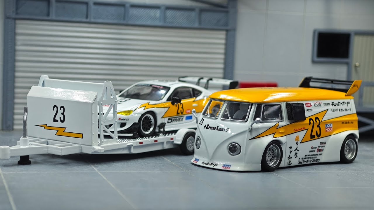 Volkswagen T1 with Trailer and Toyota FT86 with Hoshino Livery by