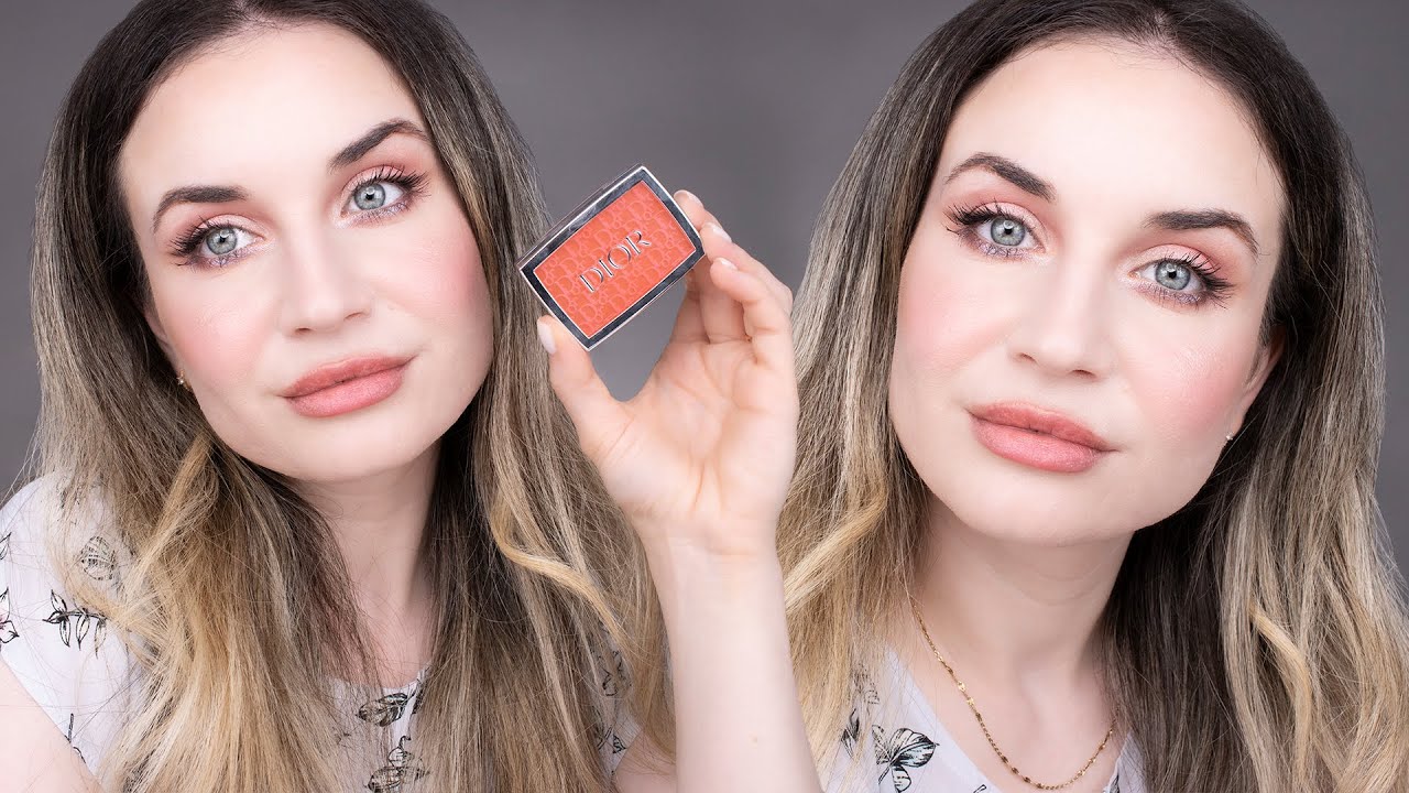Testing DIOR ROSY GLOW Blush * shade 015 Cherry * First