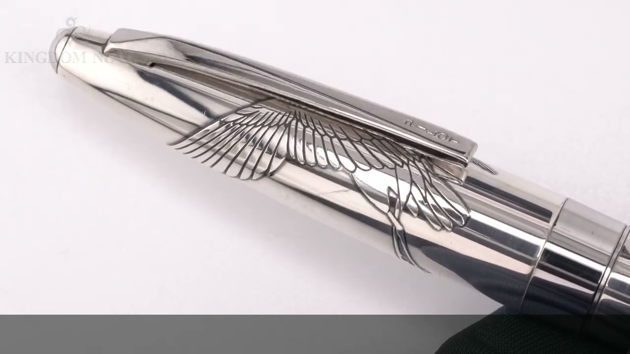 PILOT パイロット 万年筆 エリート シルバーン 鶴 極細字 - YouTube