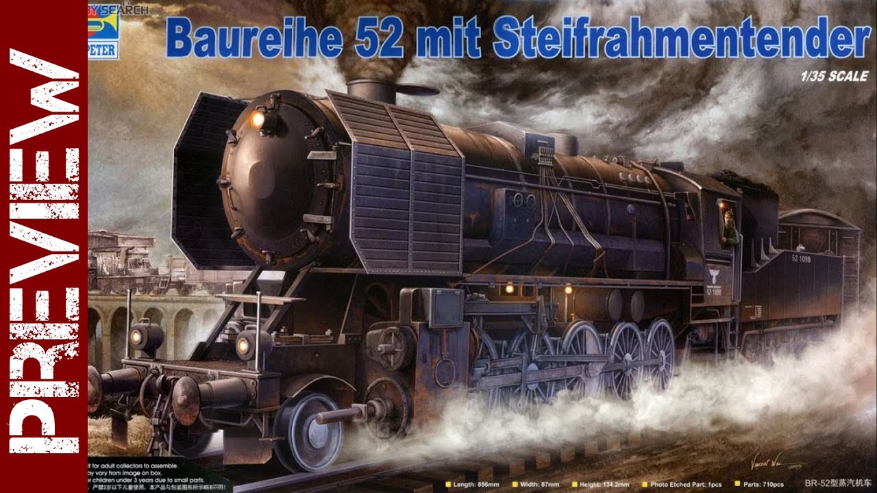 Trumpeter BR-52 WW2 Locomotive preview and diorama ideas (1:35