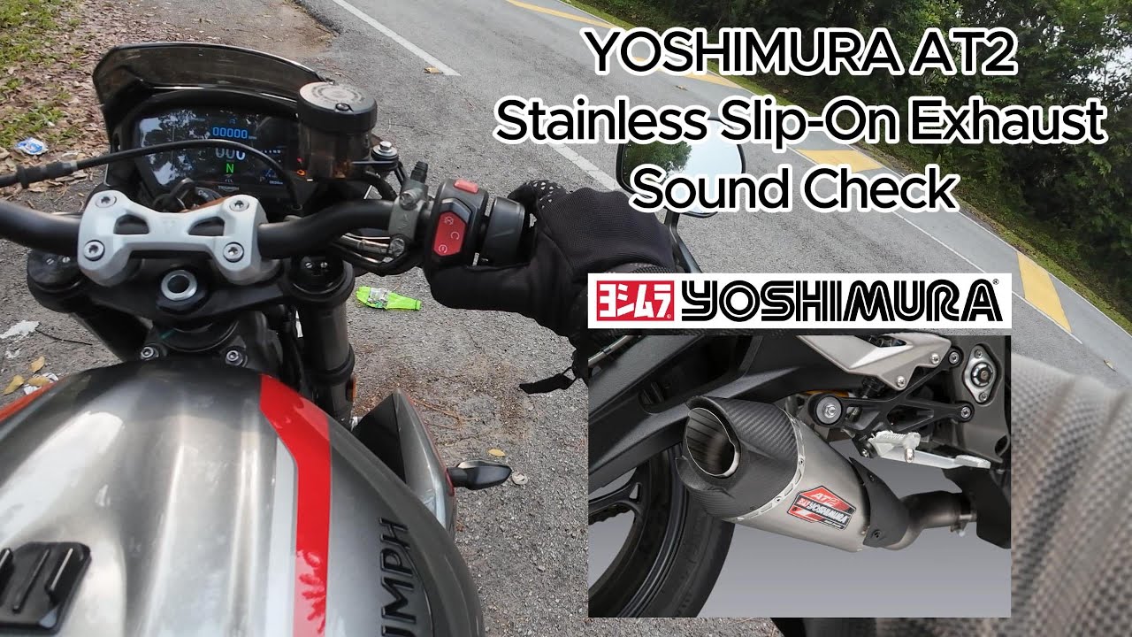 Yoshimura AT2 Stainless Steel Slip On - Triumph Street Triple 2020