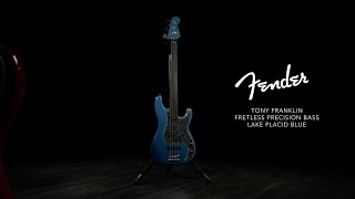 Fender Tony Franklin Fretless Precision Bass, Lake Placid Blue