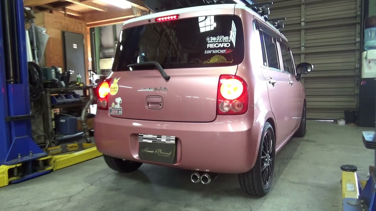 センスブランド HE22S アルトラパン ワンオフマフラー - YouTube