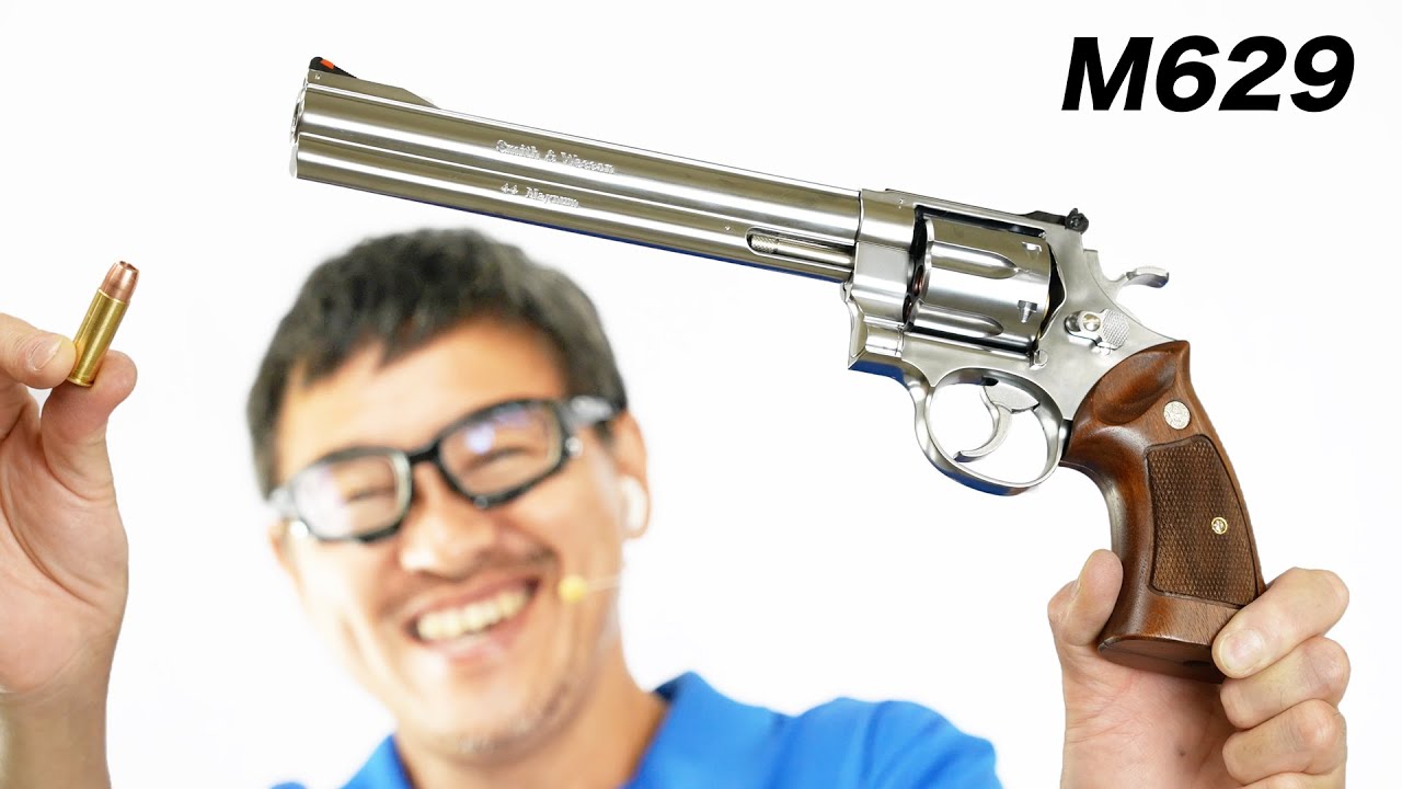 S&W M629 クラシック 8-3/8インチ シルバーABS ハーフチェッカー木製