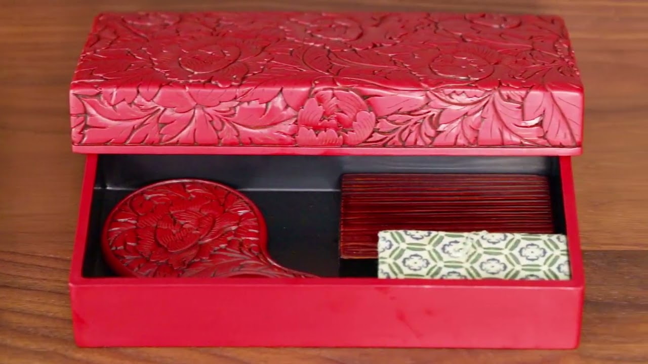 村上木彫堆朱 藤井漆工 文箱 伝統工芸品 木製 小物入れ | MUKU工房