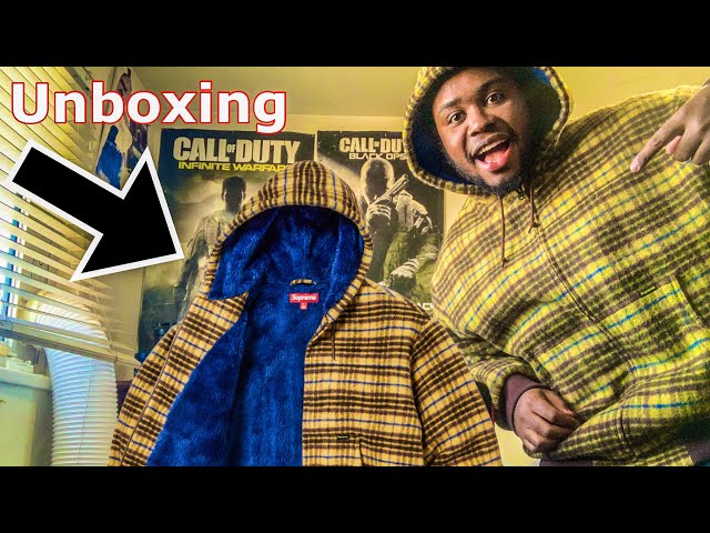 Supreme Plaid Wool Hooded Work Jacket Unboxing & Review! - YouTube