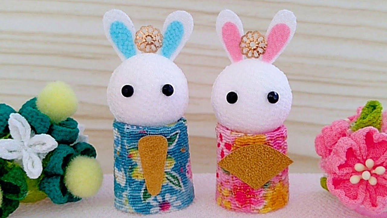 簡単すぎる✨】うさぎの雛人形🎎切って貼るだけ【これなら出来る