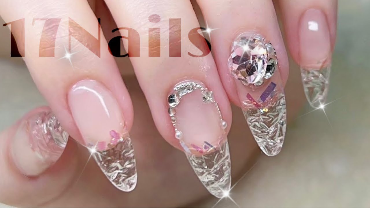 いつものチップと食品用ラップを使ってモザイクネイル/ステンドグラス