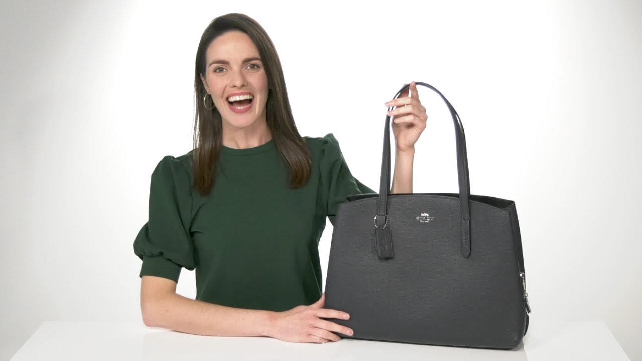 COACH Polished Pebble Leather Charlie 40 with Laptop Compartment