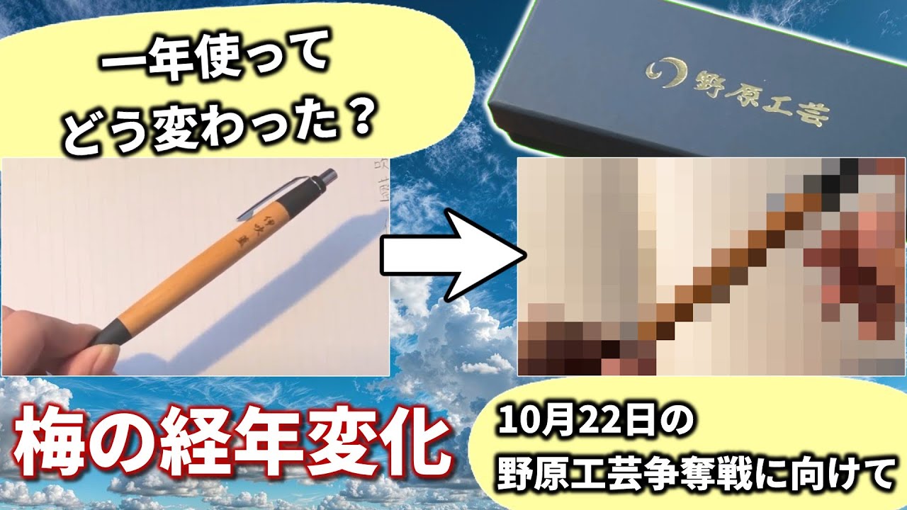野原工芸】梅のシャープペン一年使ってどう変わった？＆10月22日の争奪