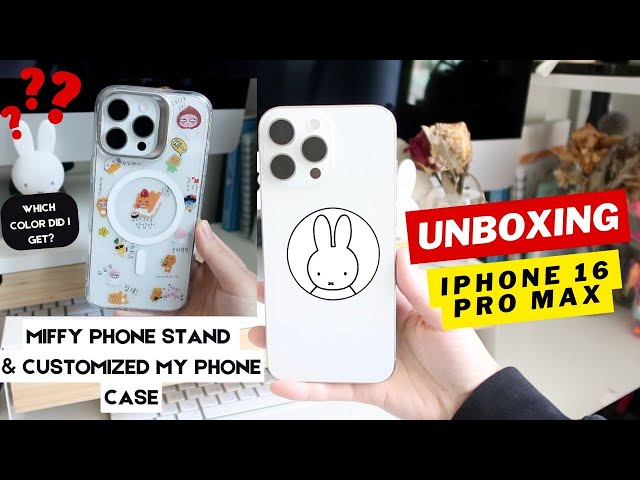 iPhone 16 Pro Max Unboxing *White*| Miffy & Customizing Phone Case