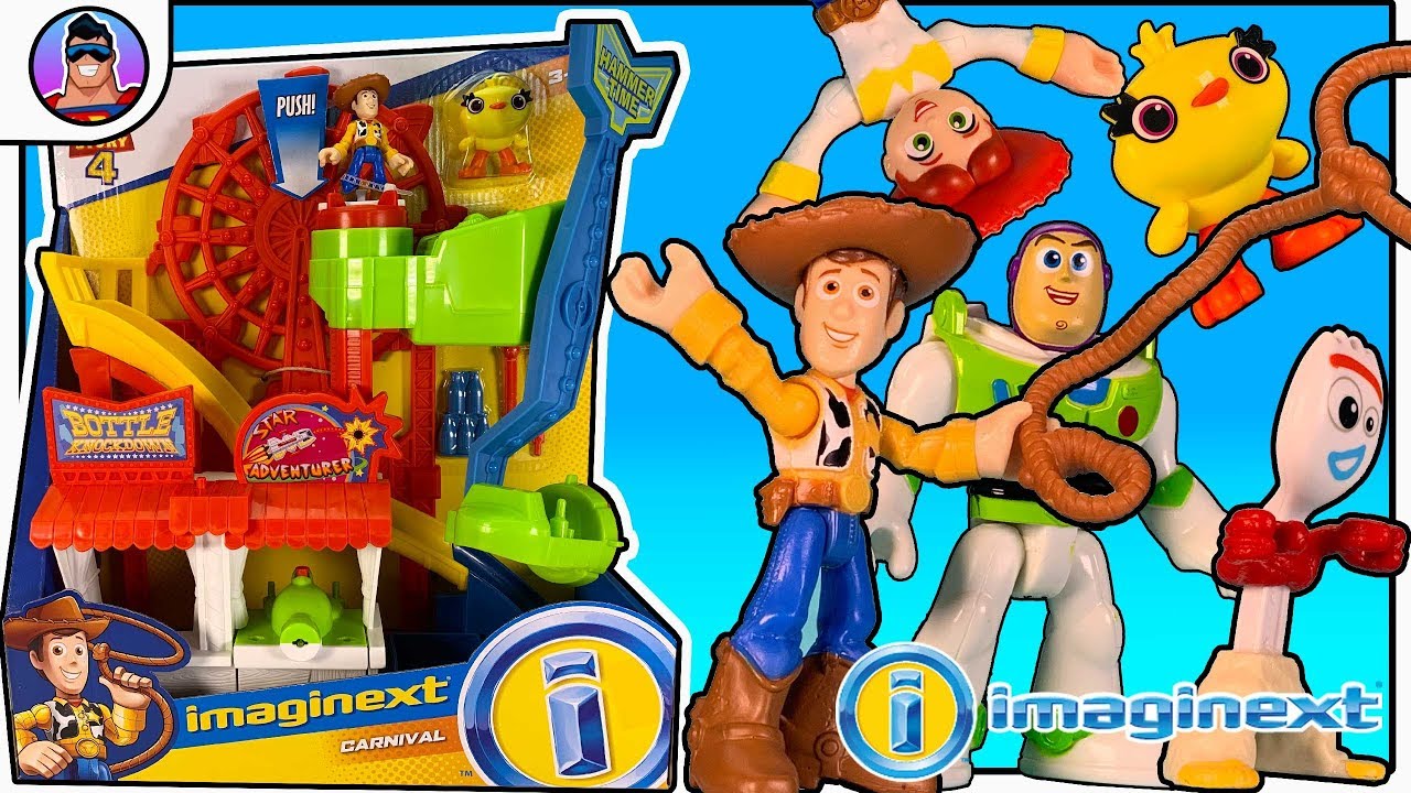 Imaginext Toy Story 4 Carnival Playset & Forky, Buzz Lightyear