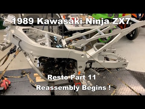 1989 kawasaki Ninja ZX7 - Part 11 Reassembly begins - YouTube