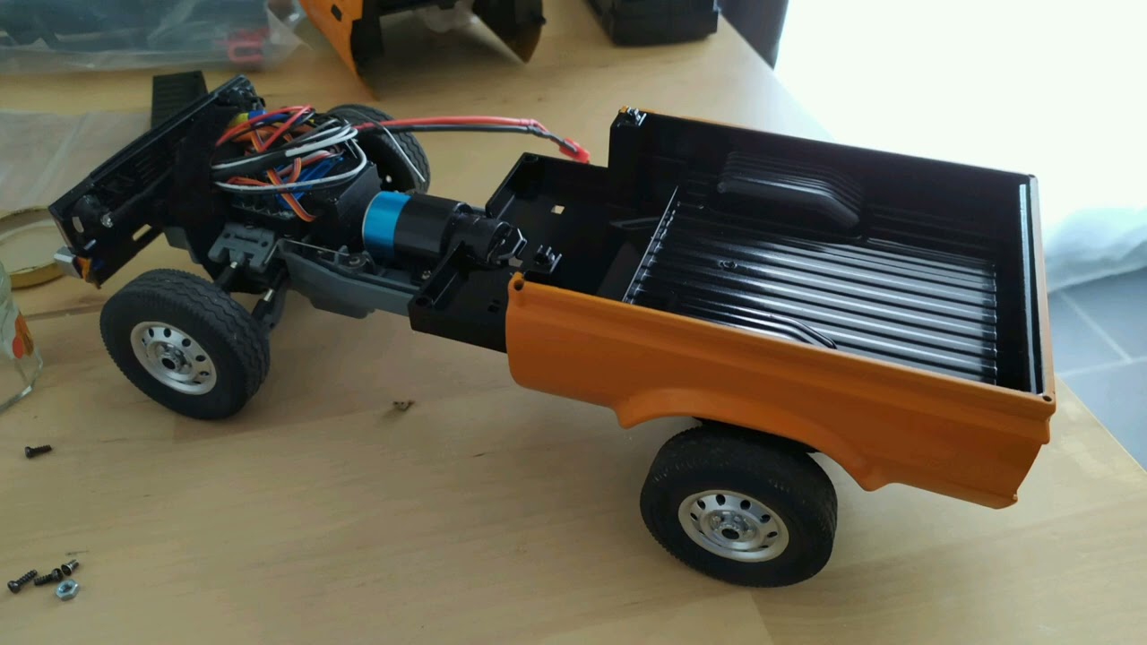 Wpl D12 C24 body simple gyro brushless build - YouTube