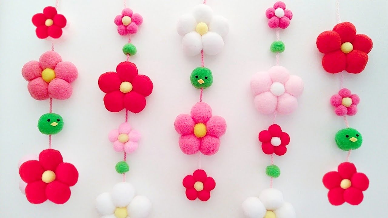 簡単】ひな祭り💕梅と椿の吊るし飾り✨【うぐいす付き】グルーガン不要