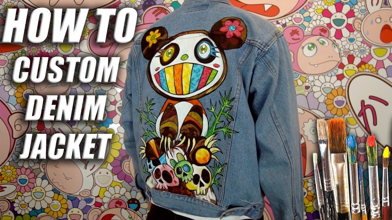 How To Custom Paint a Denim Jacket! Murakami x Kanye West Tutorial