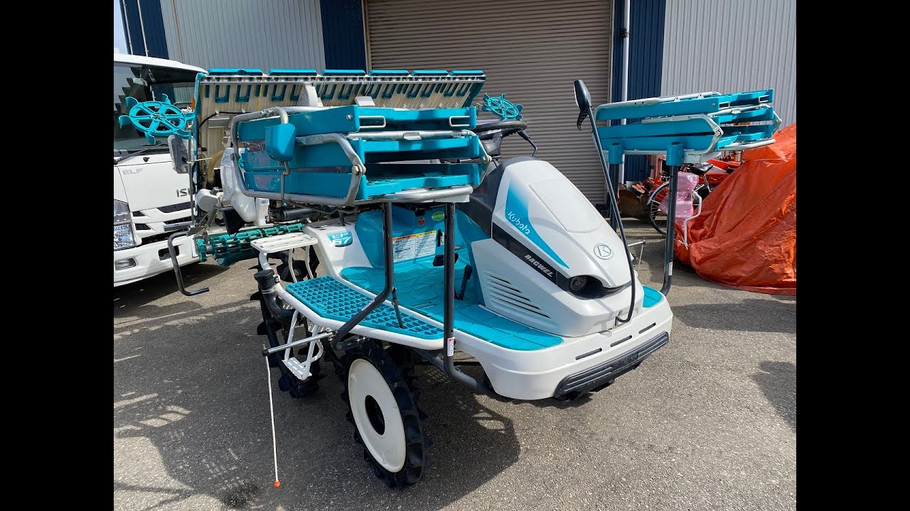 クボタ 中古 田植機 EP67 192時間 18馬力 6条植 - YouTube