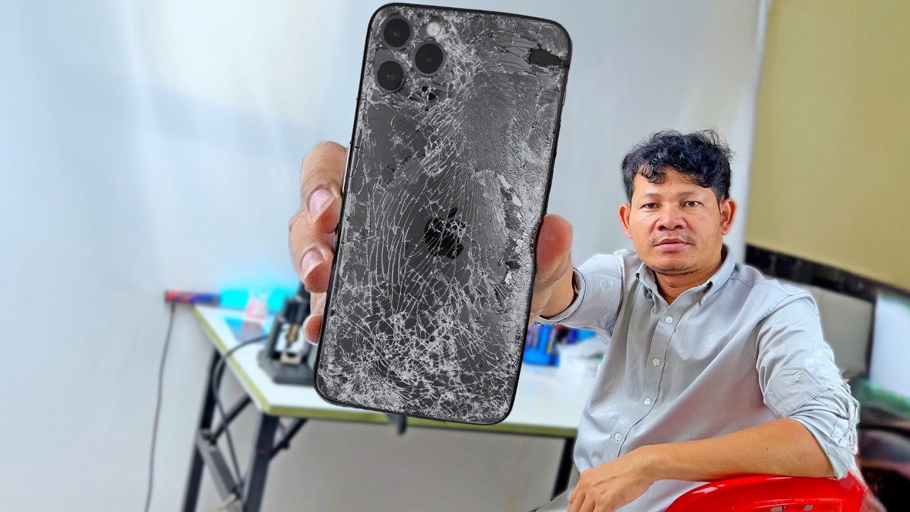 How To Replacement iPhone 11 Pro Max Back Glass Cracked - YouTube
