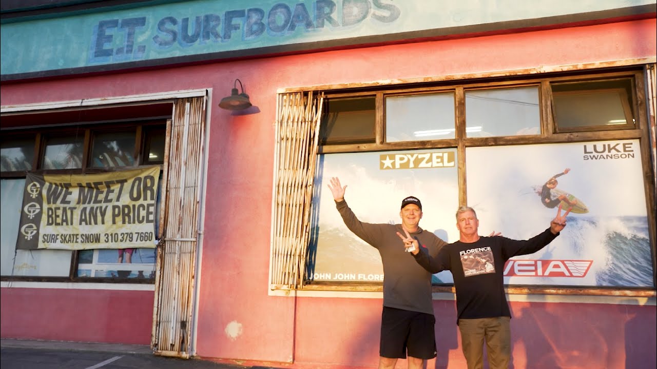 Jon Pyzel & John John Florence stop by ET Surfboards – Pyzel