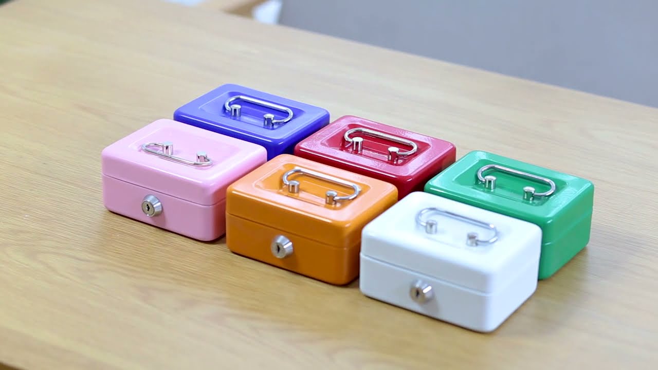 貯金箱 子供 ミニ 手提げ金庫 A7 鍵付き 金属製 小銭投入ボックス 防犯