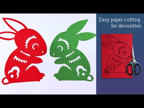 How to make easily a rabbit out of paper｜rabbit paper cutting