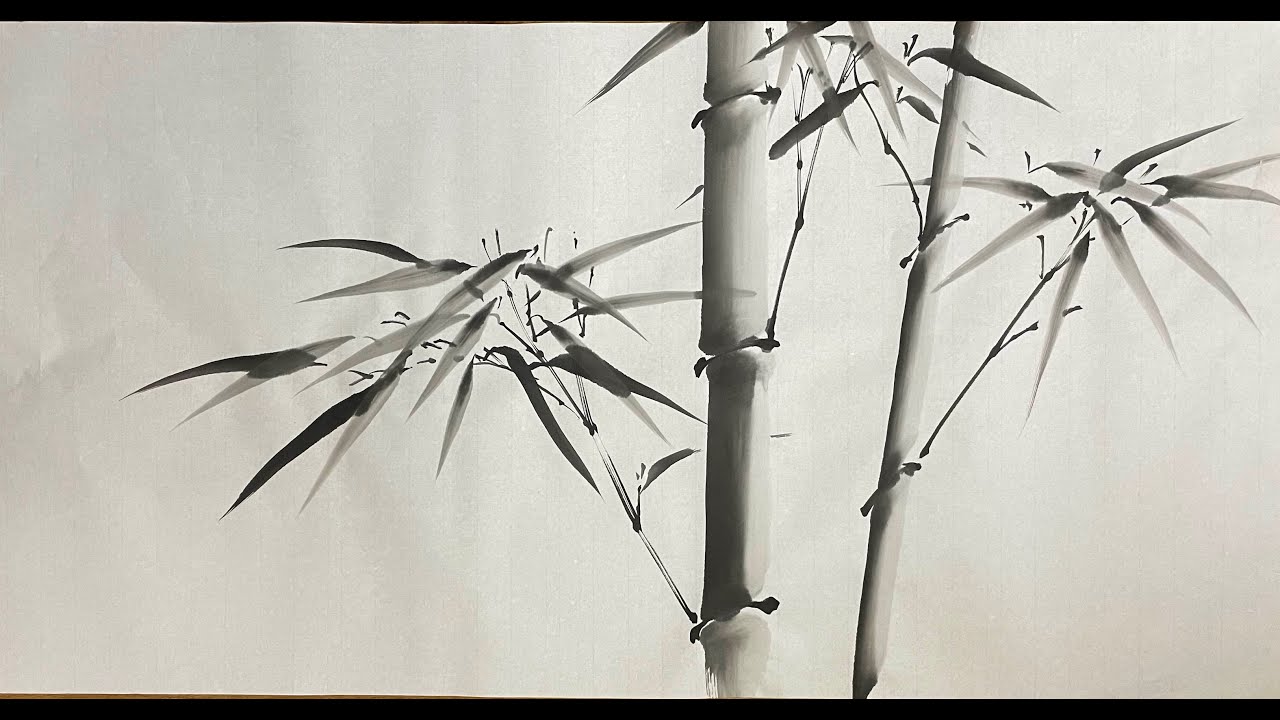 Sumi-e: How to Paint Bamboo in Sumi-e by Tohun Kobayashi. / 小林