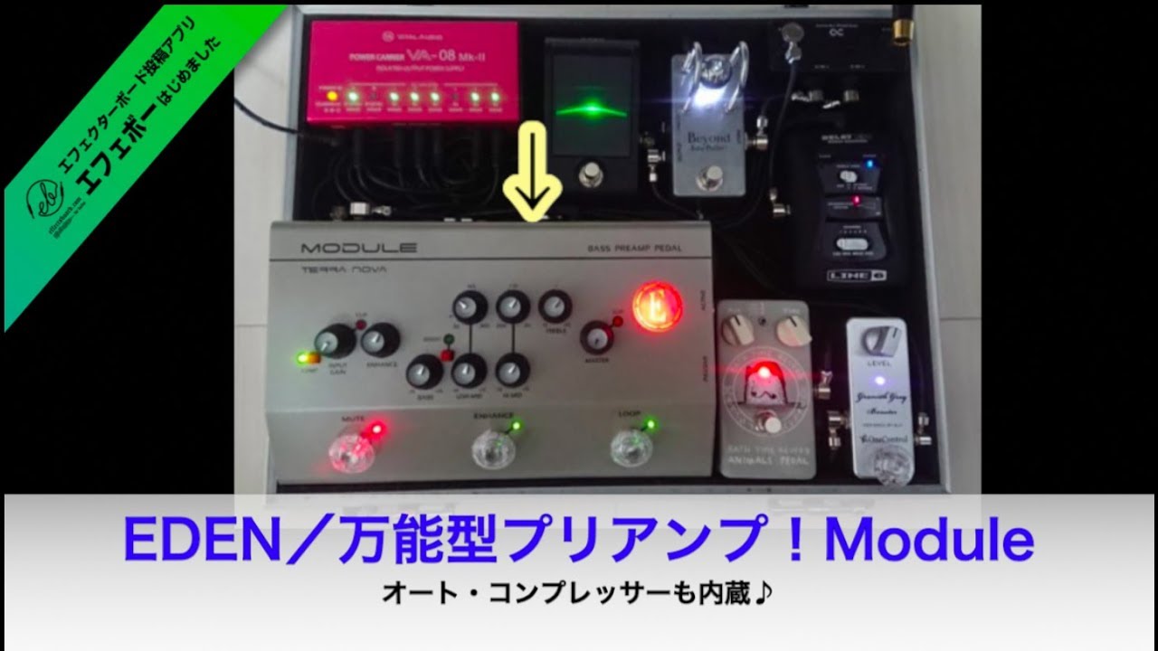 エデンのベース用プリアンプ・Module搭載ボード♪【エフェボー