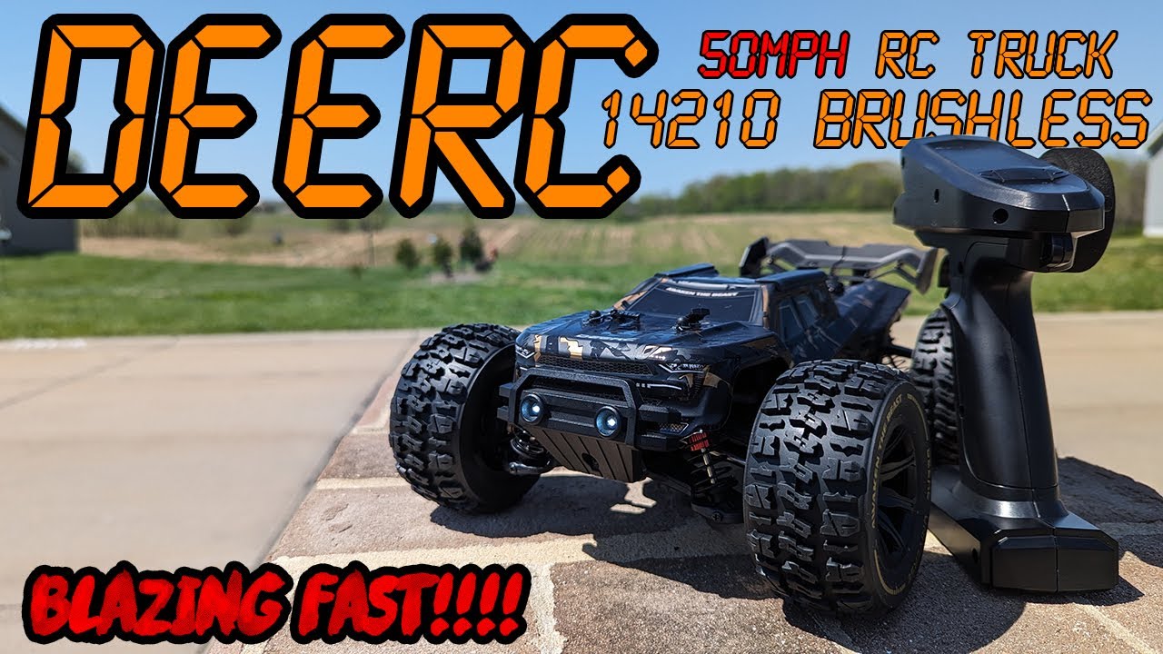 DEERC 14210 Brushless 50mph RC Truck Review - YouTube