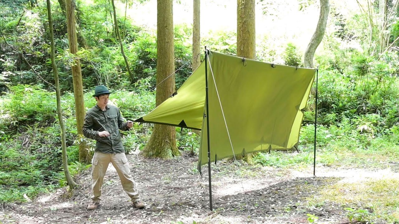 暑さに強いタープの張り方【DD Tarp 3m×3m】 - YouTube